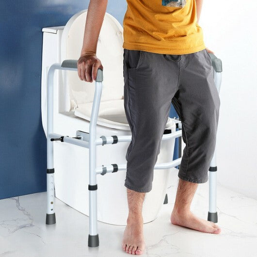 Steel Safety Toilet Rail with Created Fixable Clamp - Color: White W2B