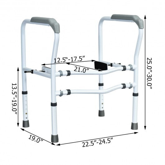 Steel Safety Toilet Rail with Created Fixable Clamp - Color: White W2B