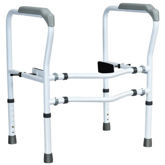 Steel Safety Toilet Rail with Created Fixable Clamp - Color: White W2B