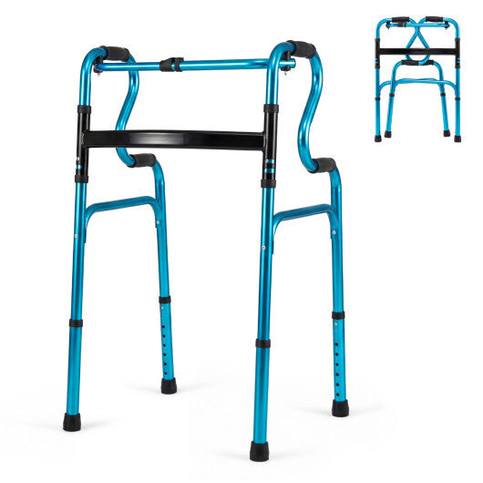 One-Button Folding Aluminum Walking Frame Walker W2B
