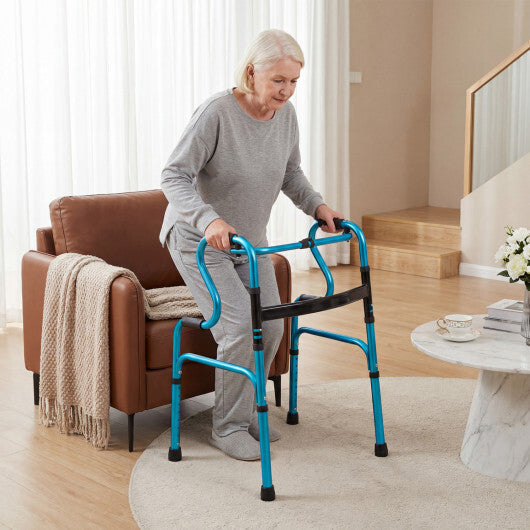 One-Button Folding Aluminum Walking Frame Walker W2B