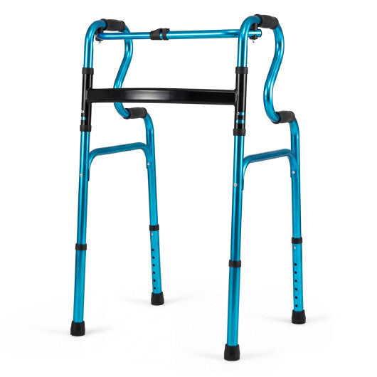 One-Button Folding Aluminum Walking Frame Walker W2B