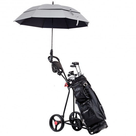 3 Wheel Durable Foldable Steel Golf Cart with Mesh Bag W2B
