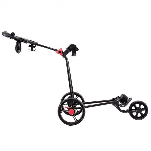 3 Wheel Durable Foldable Steel Golf Cart with Mesh Bag W2B