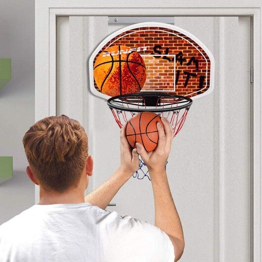 Wall Mounted Fan Backboard with Basketball Hoop and 2 Nets