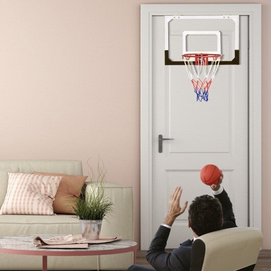 Over-The-Door Mini Basketball Hoop Includes Basketball and 2 Nets W2B