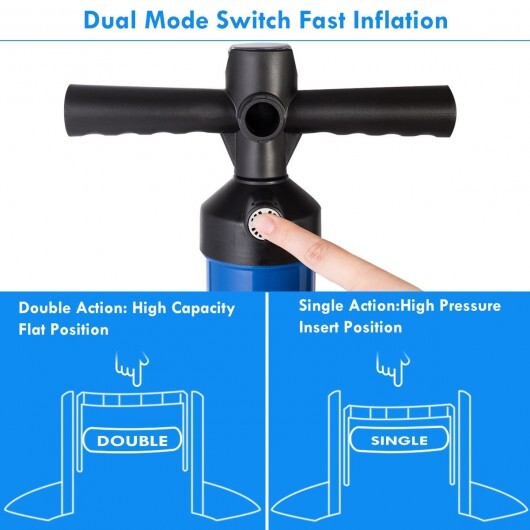 Double Action Manual inflation SUP Hand Pump with Gauge W2B