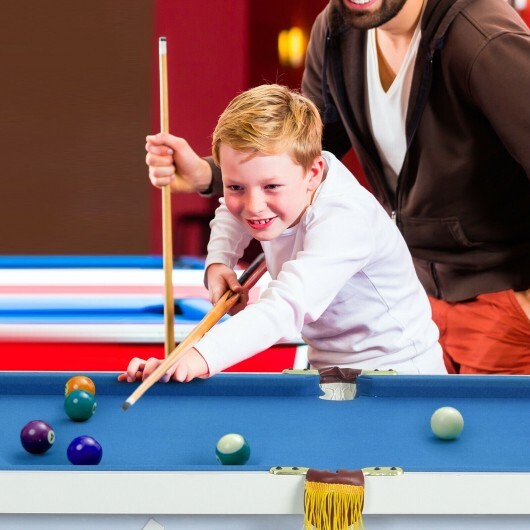 47 Inch Folding Billiard Table with Cues and Brush Chalk -Green W2B