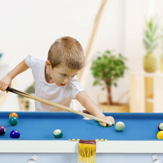 47 Inch Folding Billiard Table with Cues and Brush Chalk -Green W2B