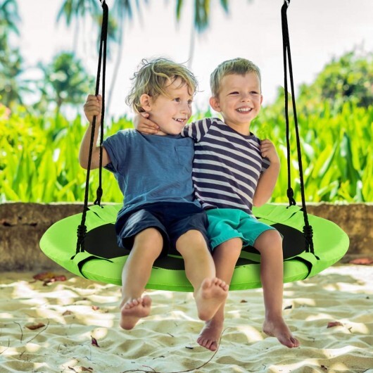 40 Inch Flying Saucer Tree Swing Indoor Outdoor Play Set-Green - Color: Green W2B