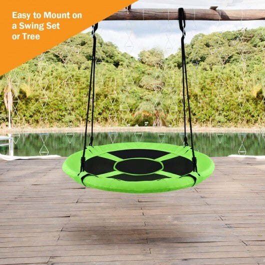 40 Inch Flying Saucer Tree Swing Indoor Outdoor Play Set-Green - Color: Green W2B