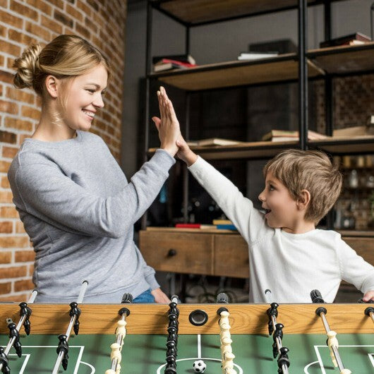 48 Inch Competition Sized Home Recreation Wooden Foosball Table-Brown W2B