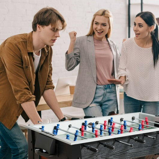 48 Inch Competition Sized Home Recreation Wooden Foosball Table-Brown W2B
