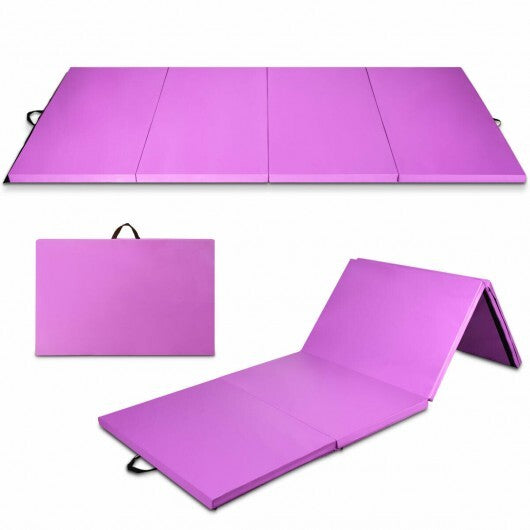 4' x 10' x 2" Folding Gymnastics Tumbling Gym Mat-Pink