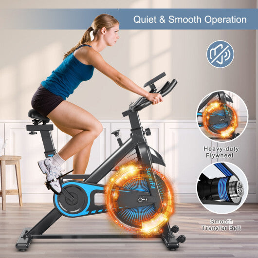 Indoor Silent Belt Drive Adjustable Resistance Cycling Stationary Bike White