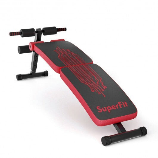 Abdominal Twister Trainer with Adjustable Height Exercise Bench-Red W2B