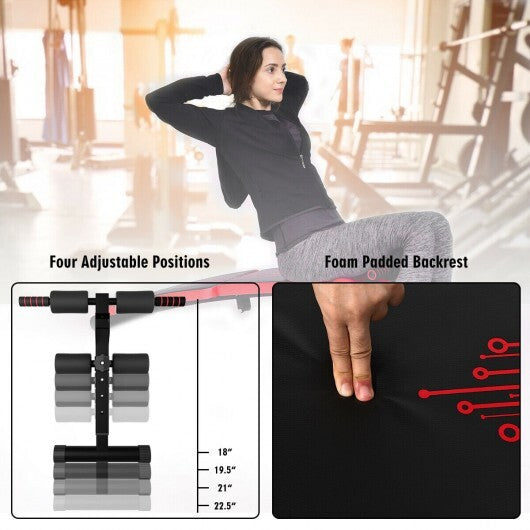 Abdominal Twister Trainer with Adjustable Height Exercise Bench-Red W2B