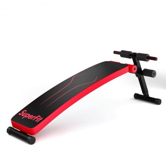 Folding Weight Bench Adjustable Sit-up Board Workout Slant Bench-Red W2B