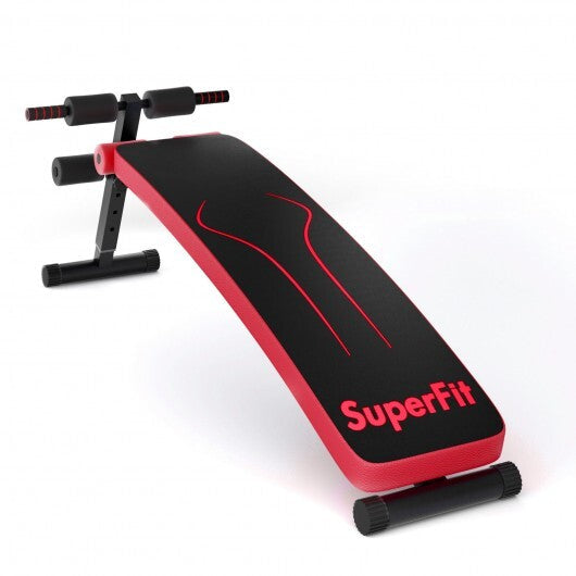 Folding Weight Bench Adjustable Sit-up Board Workout Slant Bench-Red W2B
