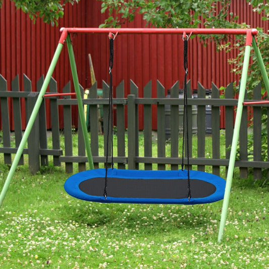 60 Inch Saucer Surf Outdoor Adjustable Swing Set-Blue+Black - Color: Blue W2B