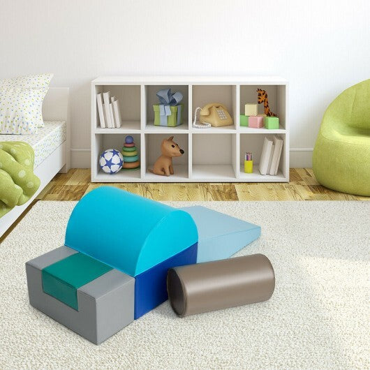 6 Piece Climb Crawl Play Set Indoor Kids Toddler-Light Blue - Color: Light Blue W2B