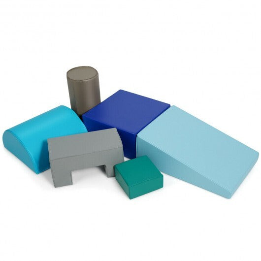 6 Piece Climb Crawl Play Set Indoor Kids Toddler-Light Blue - Color: Light Blue W2B