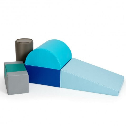 6 Piece Climb Crawl Play Set Indoor Kids Toddler-Light Blue - Color: Light Blue W2B