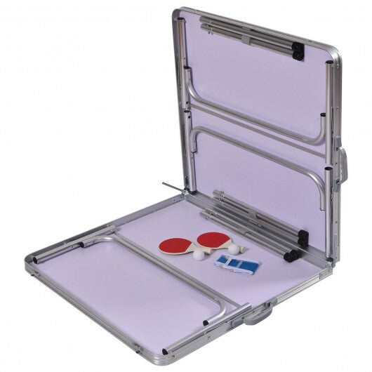 60 Inch Portable Tennis Ping Pong Folding Table with Accessories-Blue W2B