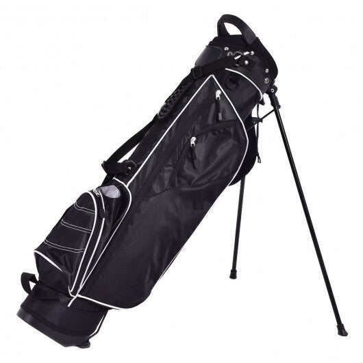 Golf Stand Cart Bag with 4 Way Divider Carry Organizer Pockets-Black - Color: Black W2B