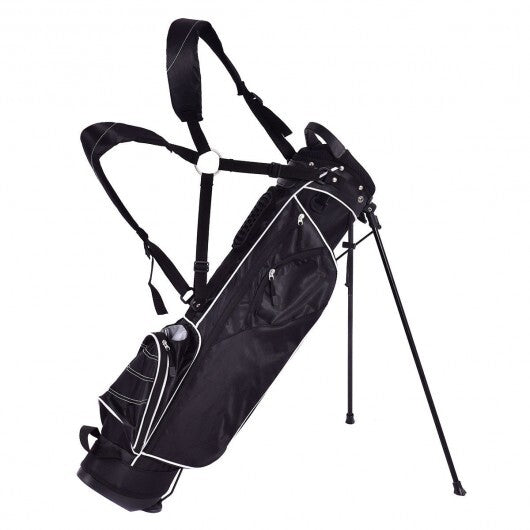 Golf Stand Cart Bag with 4 Way Divider Carry Organizer Pockets-Black - Color: Black W2B