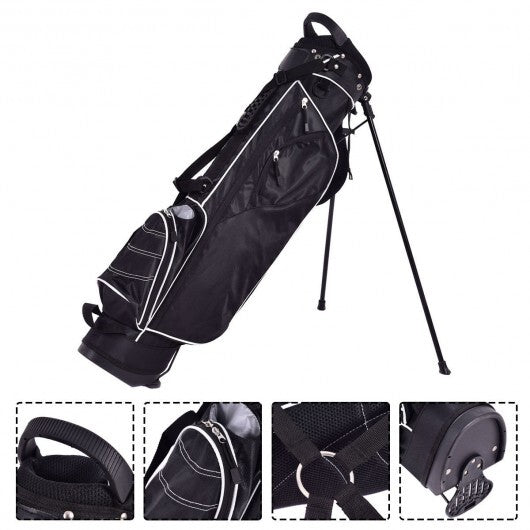 Golf Stand Cart Bag with 4 Way Divider Carry Organizer Pockets-Black - Color: Black W2B