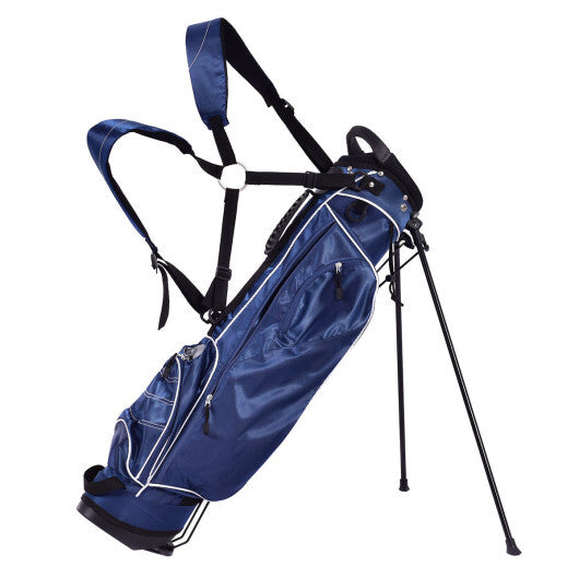 Golf Stand Cart Bag with 4 Way Divider Carry Organizer Pockets-Black