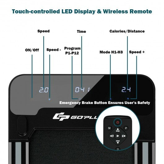 Under Desk Walking Pad Treadmill with Touchable LED Display