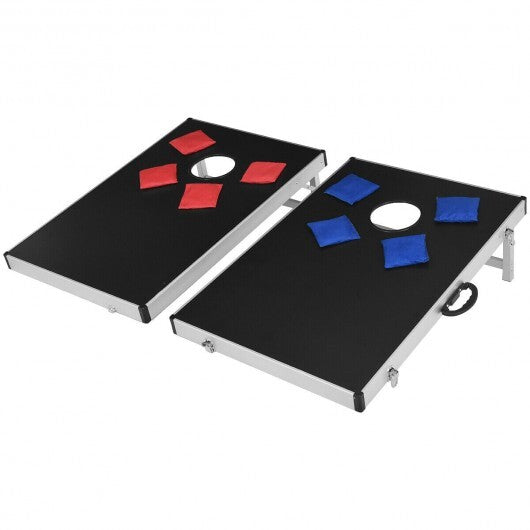 Cornhole Set with Foldable Design and Side Handle - Color: Black W2B