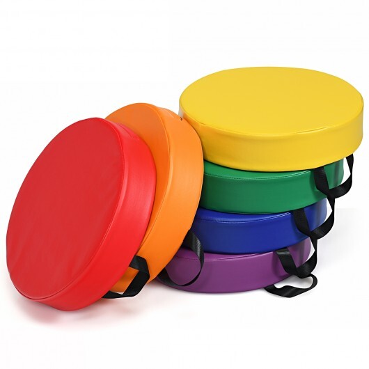 6 Pieces 15 Inch Round Toddler Floor Cushions for Kids-Multicolor W2B
