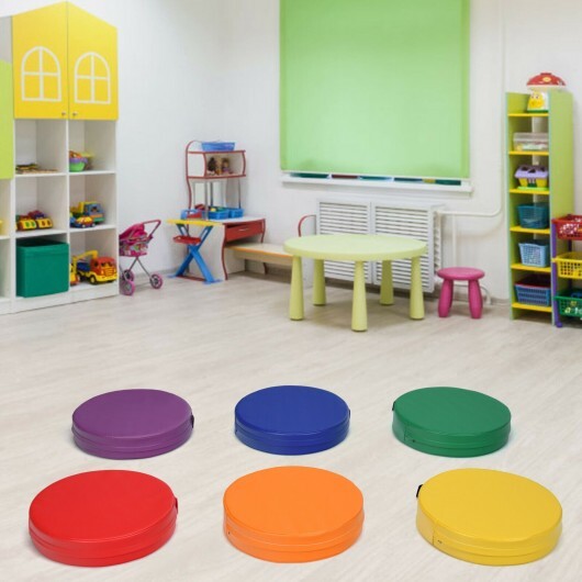 6 Pieces 15 Inch Round Toddler Floor Cushions for Kids-Multicolor W2B