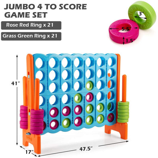 4 in A Row 4-to-Score Giant Jumbo Game Set for Family Party Holiday W2B
