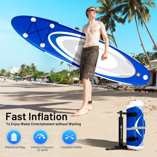 11 Feet Adjustable Inflatable Stand up Paddle SUP Surfboard with Bag W2B