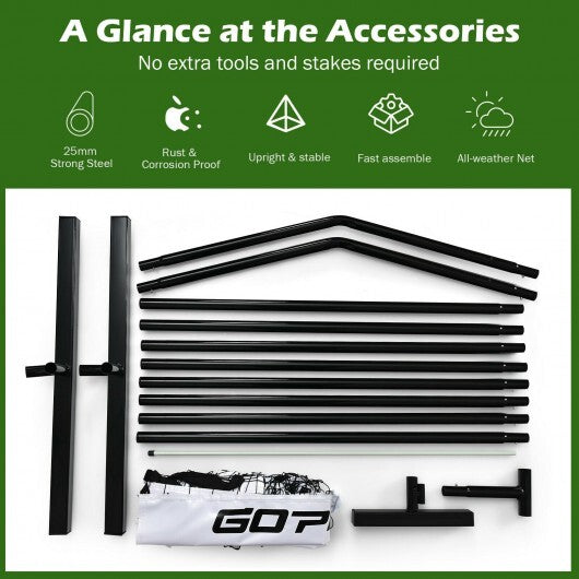22 Feet Portable Pickleball Net Set System with Carry Bag for Indoor Outdoor Game W2B