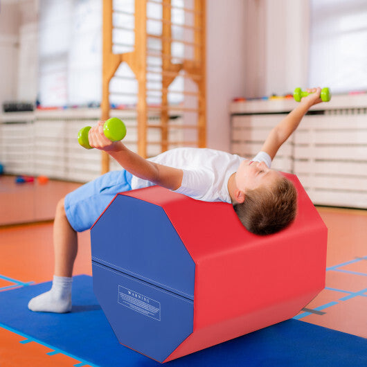 24.5 Inch x 24.5 Inch Octagon Gymnastics Mat with Waterproof Zippered Cover-Yellow W2B
