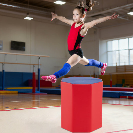 24.5 Inch x 24.5 Inch Octagon Gymnastics Mat with Waterproof Zippered Cover-Yellow W2B