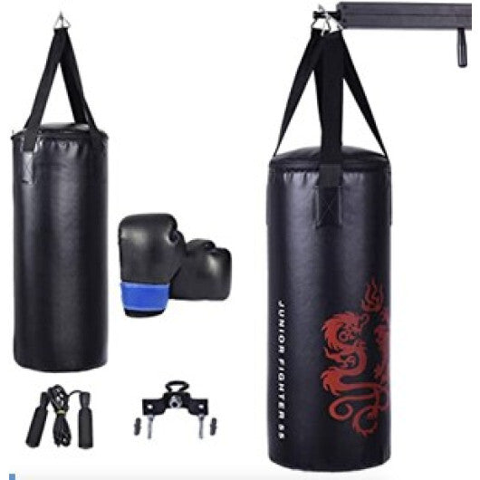 5 Pieces 40Lbs Filled Punching Boxing Set with Jump Rope and Gloves W2B