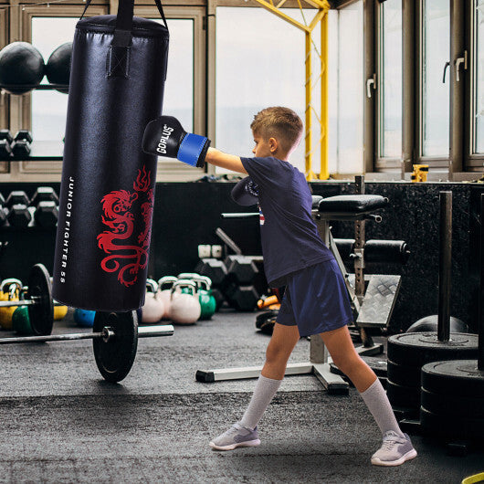 5 Pieces 40Lbs Filled Punching Boxing Set with Jump Rope and Gloves W2B