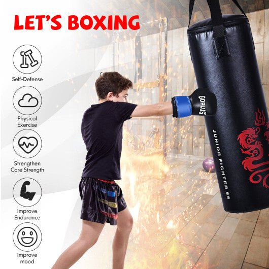 5 Pieces 40Lbs Filled Punching Boxing Set with Jump Rope and Gloves W2B