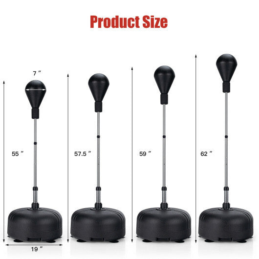 Adjustable Freestanding Punching Bag with Boxing Gloves-Black W2B