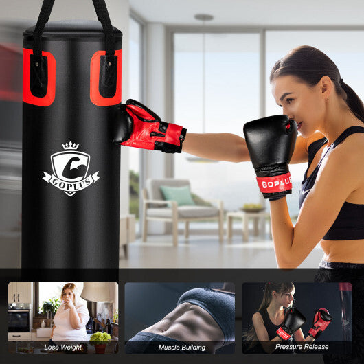 Filled Punching Bag Set with Boxing Gloves- 63 lbs