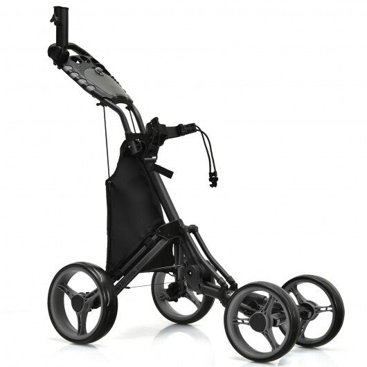 Golf Push Pull Cart with Foot Brake-Gray