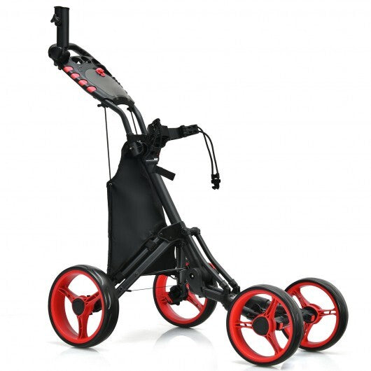 Golf Push Pull Cart with Foot Brake-Gray