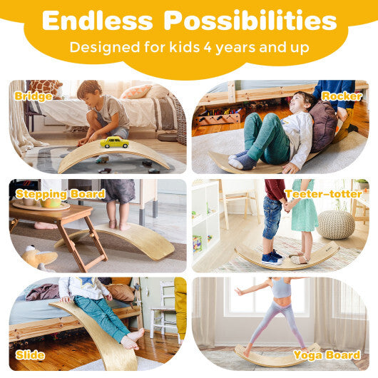 12 Inch Wobble Board for Balance Training-Natural W2B