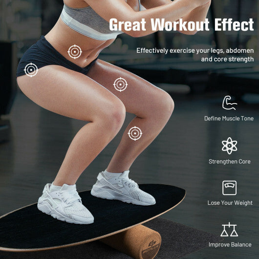 Balance Board Trainer for Core Strength-Black W2B
